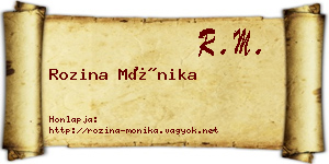 Rozina Mónika névjegykártya