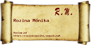 Rozina Mónika névjegykártya